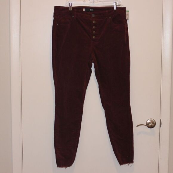 NEW KUT High Rise Donna Fab ab Ankle Skinny Corduroy Jeans Women Size 16 - Picture 2 of 14